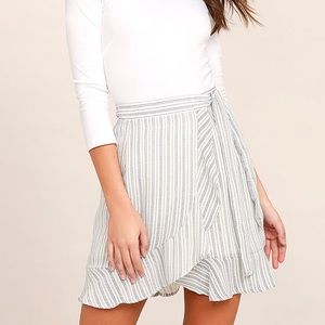 Lulus stripe wrap skirt